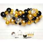 AMSCAN EUROPE Ballongirlande 66 Ballons schwarz gold, Amscan