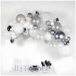 Ballongirlande 4m 66 Ballons silber, inkl Konfetti-...