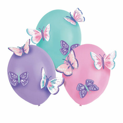 AMSCAN EUROPE  Latexballons mit Papier  3 Stück Flutter Butterfly, Amscan