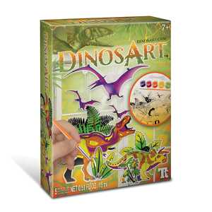 DinosArt Fensterbilder Bastelset, für 3 Dinosaurier-Anhänger,