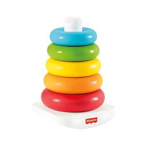 Fisher Price Eco Farbring Pyramide 5 Ringe, mit Schaukelbasis,
