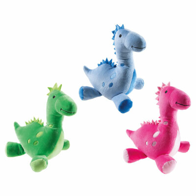 HEUNEC KG  Heunec Dino Plüsch 25cm  3 Farben sortiert, blau, grün, rosa