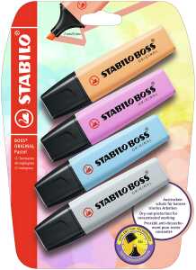 STABILO BOSS ORIGINAL Pastel 4er Blister 5414301526124