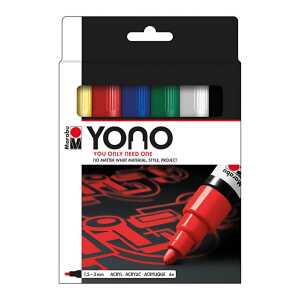 MARABU Acrylmarker Marker YONO 6er 1,5-3mm 6 Farben, Rundspitze