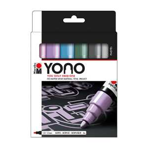 MARABU Acrylmarker Marker YONO 6er 1,5-3mm Pastellfarben, Rundspitze