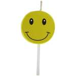 Motivkerze Grinser gelb, zur Dekoration von Kuchen,...