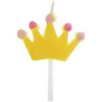 Motivkerze Krone gelb, zur Dekoration von Kuchen, Torten...