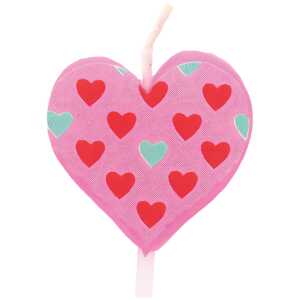 Motivkerze Herz pink, zur Dekoration von Kuchen, Torten und mehr,