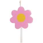 Motivkerze Blume pink gelb, zur Dekoration von Kuchen,