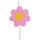 Motivkerze Blume pink gelb, zur Dekoration von Kuchen,