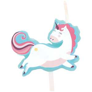 Motivkerze Einhorn blau, zur Dekoration von Kuchen, Torten und mehr,