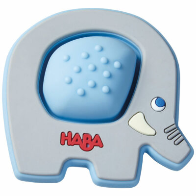 HABA SALES  HABA Greifling  Plopp Elefant, 6,5x7 cm, Silikon, spülmaschinengeeignet, ab 6 Monaten