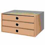 ROESSLER PAPIER Schubladenbox A4 3er S.O.H.O. Kraft