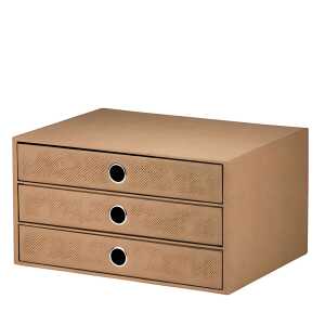ROESSLER PAPIER Schubladenbox A4 3er S.O.H.O. haselnuss, Special Line