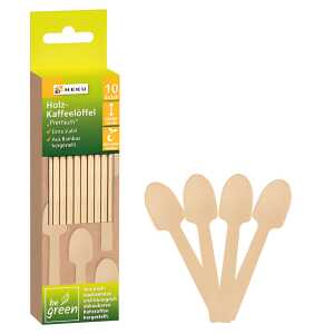 Holzkaffeelöffel Premium 10 Stück 12cm be green, aus Bambus