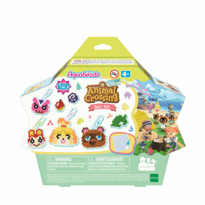 Epoch  Aquabeads Animal Crossing  Figurenset 800 Perlen, über 800 bunte Bastelperlen, inklusive Bastelplatte,, Sprüher, 4 Anhänger Adapter und 2 Motiv-Vorlagen,, ab 4 Jahren, Epoch