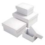 Boxen rechteckig 4er bis 11x14x6,5cm weiß, 4...