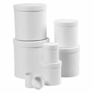 Deckelkartons 7er rund bis 22cm weiß, mit 7 Größen,