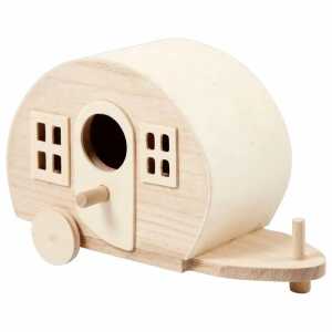 CREATIV COMPANY Deko Campingwagen 18x8x11cm, aus hellem Holz