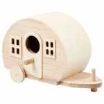 CREATIV COMPANY Deko Campingwagen 18x8x11cm, aus hellem Holz