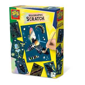 Holographic Scratch Kratzbilder 6er Insekten, 6 Rubbelkarten