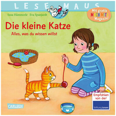 CARLSEN VERLAG  LESEMAUS 175 Die kleine  Katze Alles, was du. . .,  Die kleine Katze Alles, was du wissen willst ,, Bilderbuch zum Vorlesen,, von Susa Hämmerle und Eva Spanjardt,, Sachgeschichte zum Umgang mit einer kleinen Katze,, 24 Seiten, ab 3 Jahren,