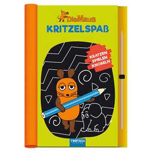Kritzelspaß Die Maus 16x22cm, Kratzbuch mit Kratzstift, 38 Seiten,