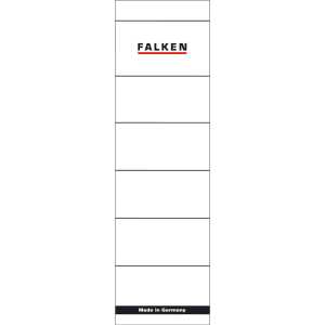 Falken Einsteck-Rückenschild, breit, 54 x 190mm, 10er Poly weiß