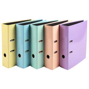 Ordner R80mm Aquarel 5 sort