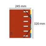 Ordnungsmappe A4 6tlg Harmonika rot