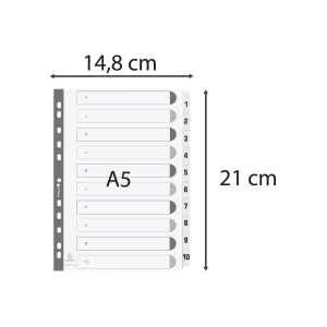 Exacompta Register A5 Karton 10tlg 1-10 weiss