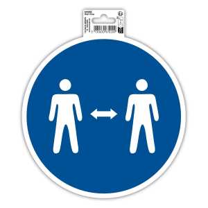 Exacompta Klebeschild halten Sie Abstand 20cm