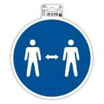 Exacompta Klebeschild halten Sie Abstand 20cm