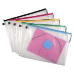 Exacompta Hülle trans Reißverschl PP A3 5sort