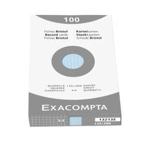 Exacompta Karteikarten 125x200 kar blau 100St