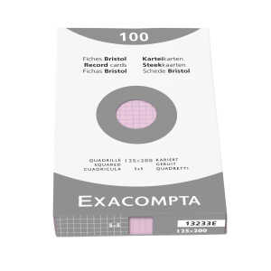 Exacompta Karteikarten 125x200 kar rosa 100St
