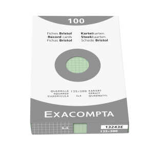 Exacompta Karteikarten 125x200 kar grün 100St