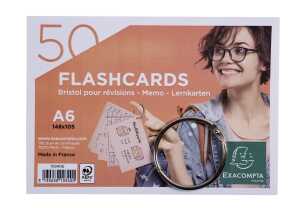 Flashcards A6 lin 50St/Pk sort