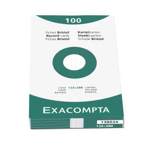 Exacompta Karteikarten 125x200 lin weiß 100St 3130630138037