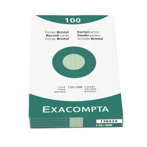 Exacompta Karteikarten 125x200 lin grün 100St