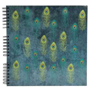 Exacompta Spiralalbum 60S sw 32x32 Pfau hblau