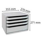 Exacompta Big-Box Plus quer 4 Laden grau