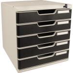 Exacompta Schubladenbox 5 Schubladen DIN A4+ lichtgrau...