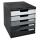 Schubladenbox MODULO 5 Schubladen A4+ schwarz Schublade: grau