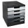 Schubladenbox MODULO 5 Schubladen A4+ schwarz Schublade: grau