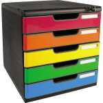 Schubladenbox MODULO 5 Schubladen A4+ schwarz Schubl...