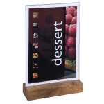 Tischaufsteller Acryl/Holz A5 Hoch
