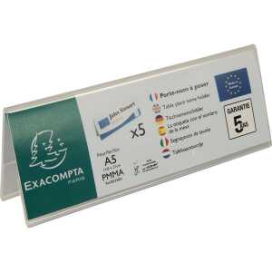 Exacompta Pack 5 Tischnamenschilder gefalt A5