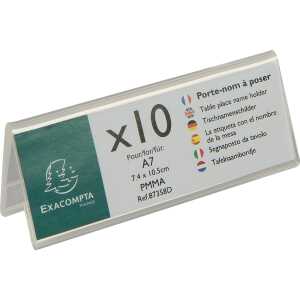 Exacompta Pack 10 Tischnamenschildr gefalt A7
