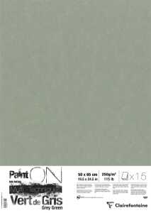 Clairefontaine PaintOn gn/gr Pkg 15Bl 50x65 250g